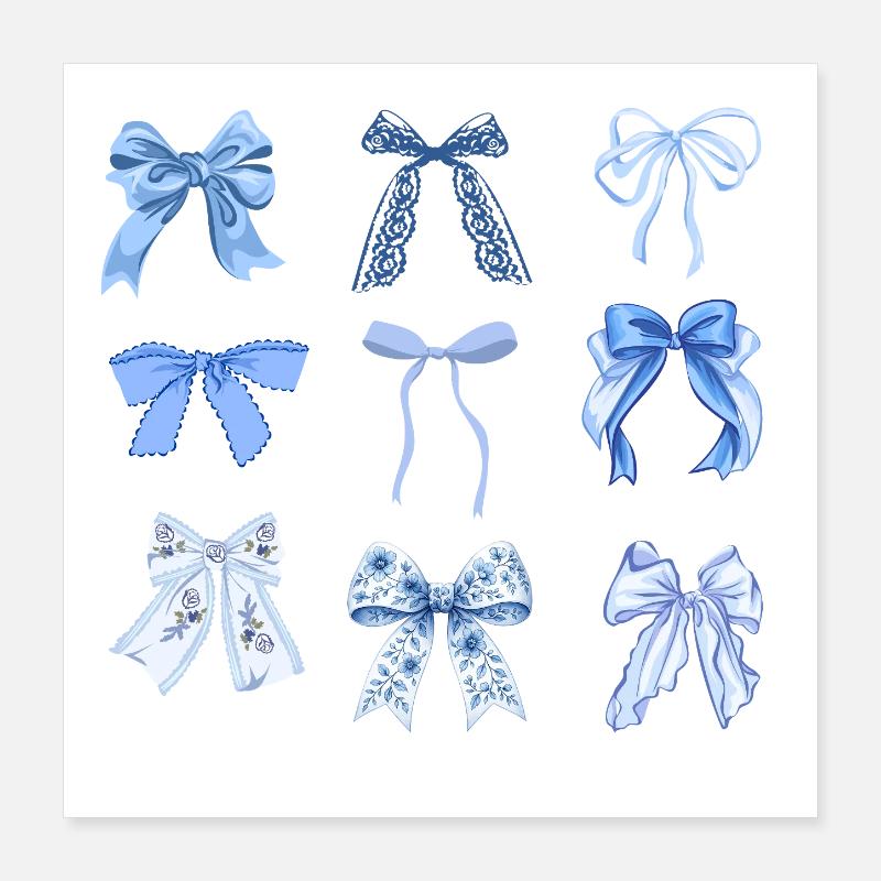 Blaue Knoten Poster 40x40 cm