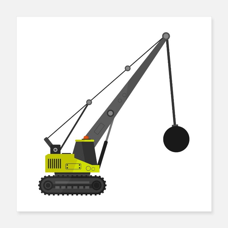 Grue à billes de démolition Poster 40 x 40 cm