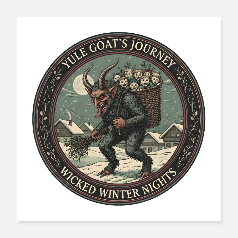 Le voyage de la chèvre de Yule - Nuits d’hiver maléfiques Poster 40 x 40 cm