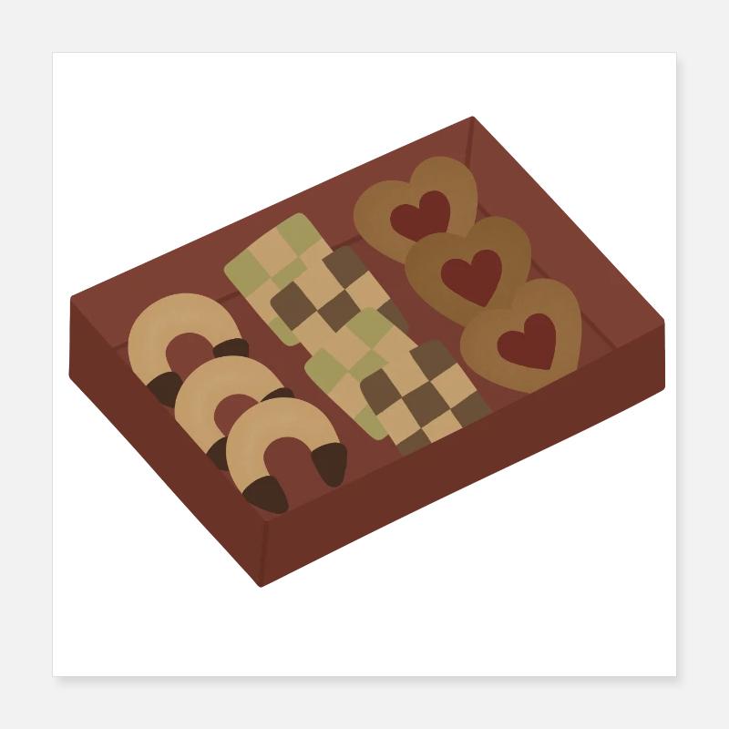 Weihnachtsplätzchen in einer Schachtel Poster 40x40 cm