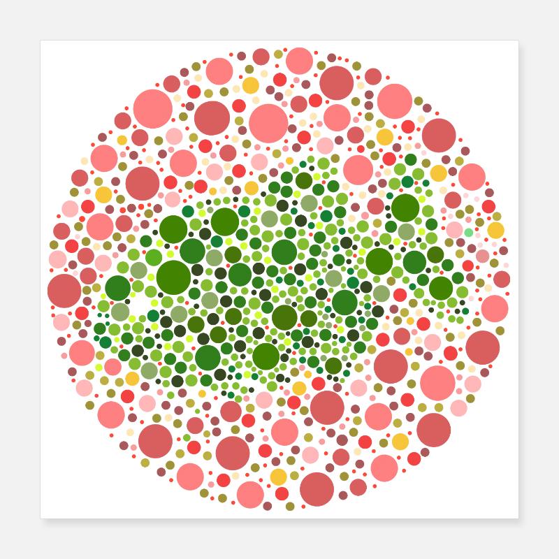 Test de couleur des poissons Poster 40 x 40 cm