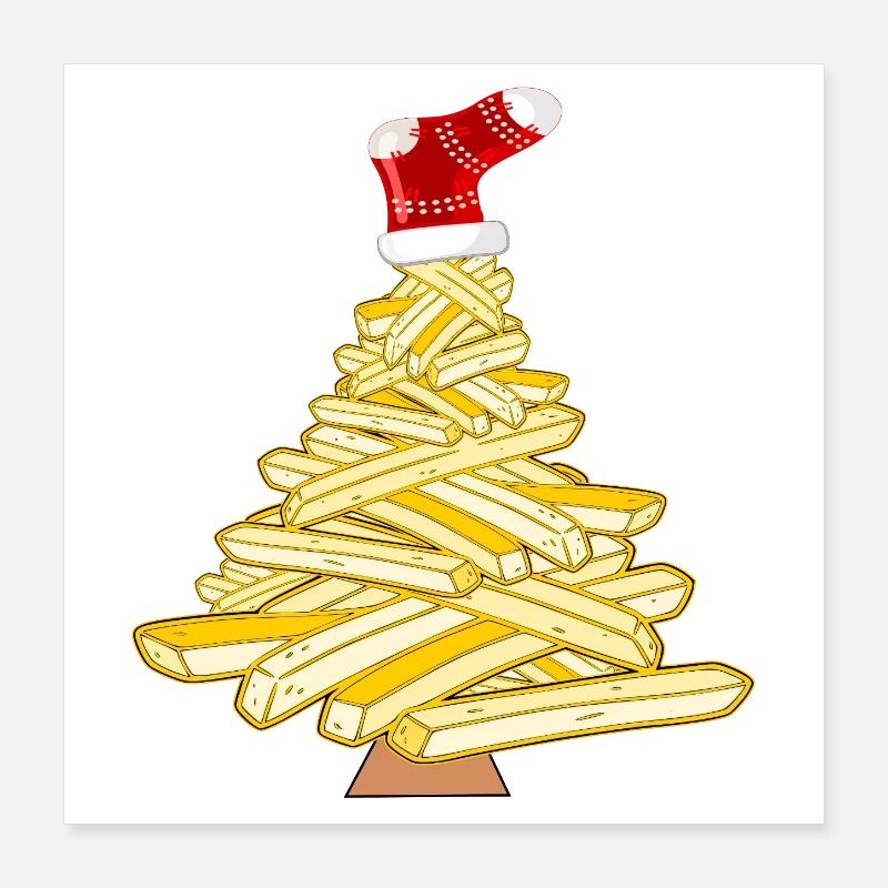Frites sapin de Noël Poster 40 x 40 cm