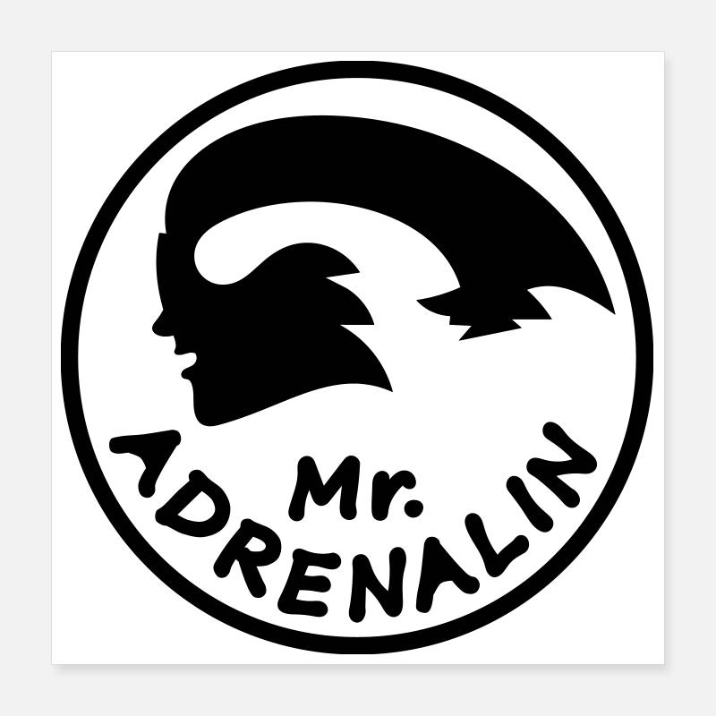 Monsieur Course Adrénaline Poster 40 x 40 cm