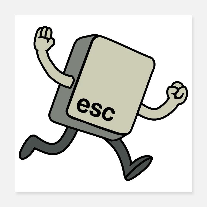 Esc key Poster 16" x 16" (40x40 cm)