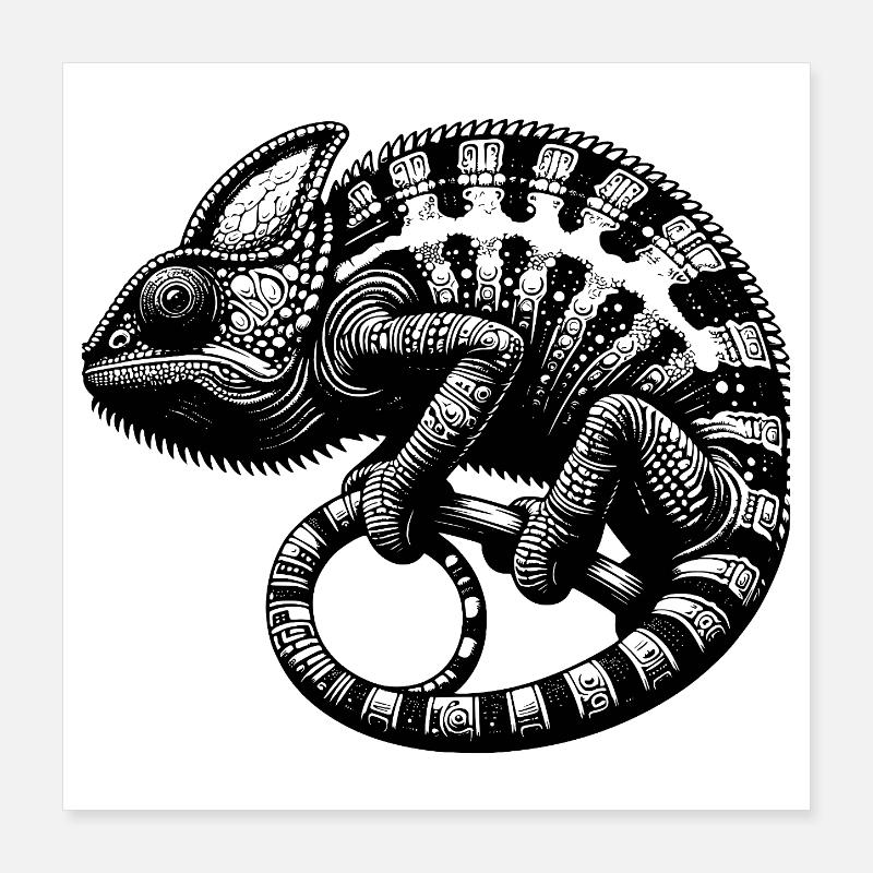 Süsses Chamäleon im Tarnmodus Poster 40x40 cm