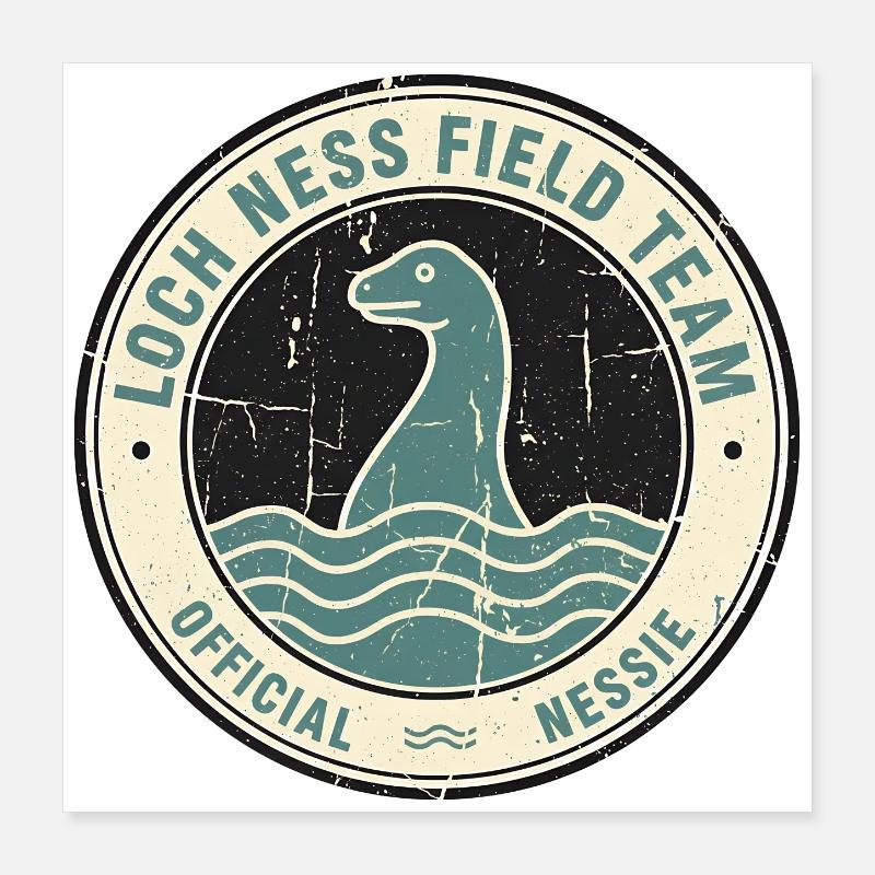 Équipe de terrain du Loch Ness Cryptide drôle Loch Ness Poster 40 x 40 cm