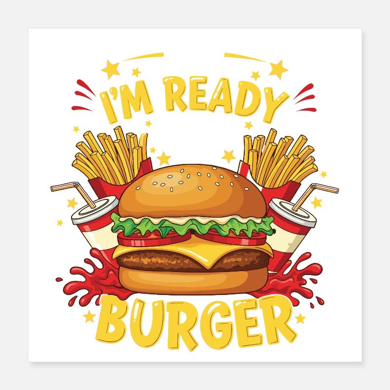 Burger Hamburger Poster 40 x 40 cm
