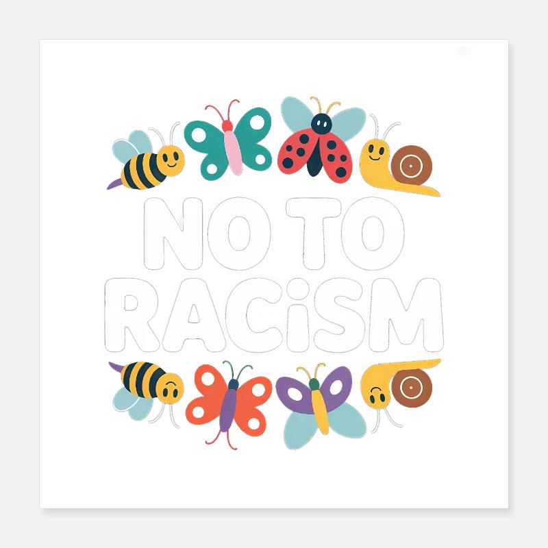 Non au racisme - Logo Cool Pride Poster 40 x 40 cm