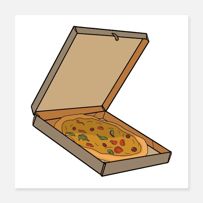 Pizzakarton-Pop-Art-Stück Poster 40x40 cm
