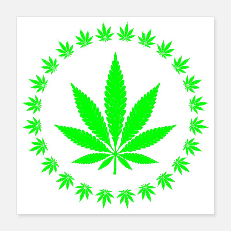 Bague en forme de feuille de cannabis vert vif Poster 40 x 40 cm
