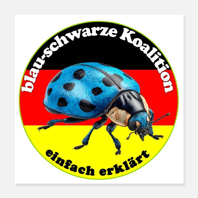 Blauer Käfer widerspiegelt den Wählerwillen Poster 40x40 cm