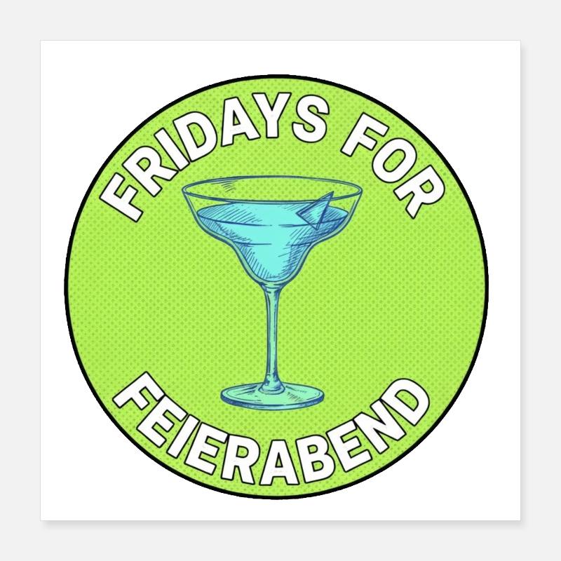 Cocktail des vendredis Feierabend - Poster 40 x 40 cm - blanc
