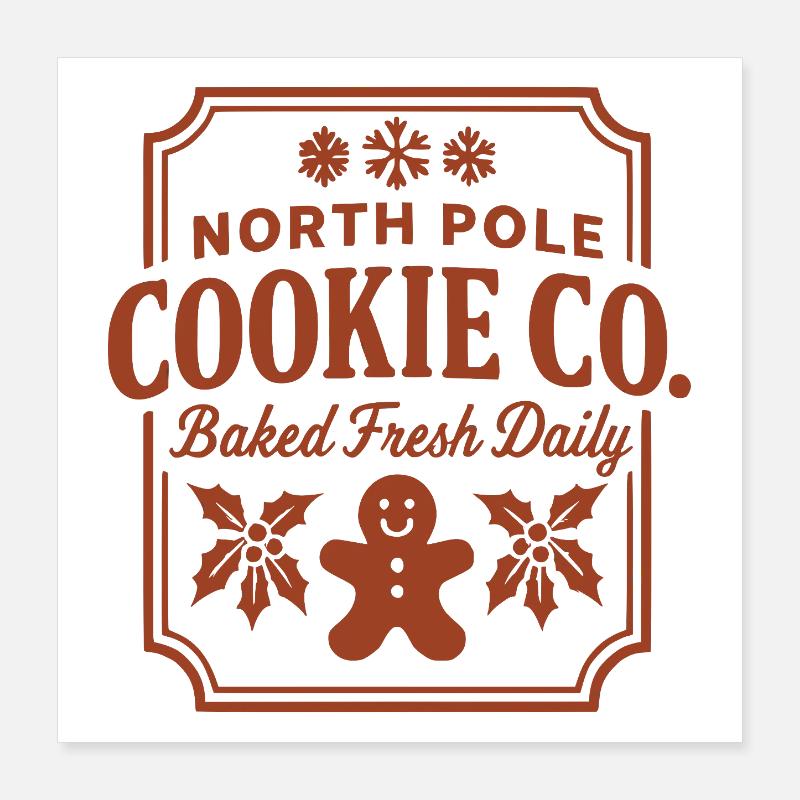 North Pole Cookie Co Cookie Logo Poster 16" x 16" (40x40 cm)