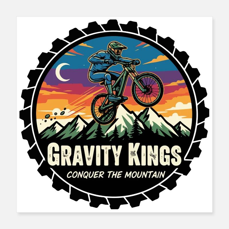Rois de la gravité : Conquérir la Montagne Poster 40 x 40 cm