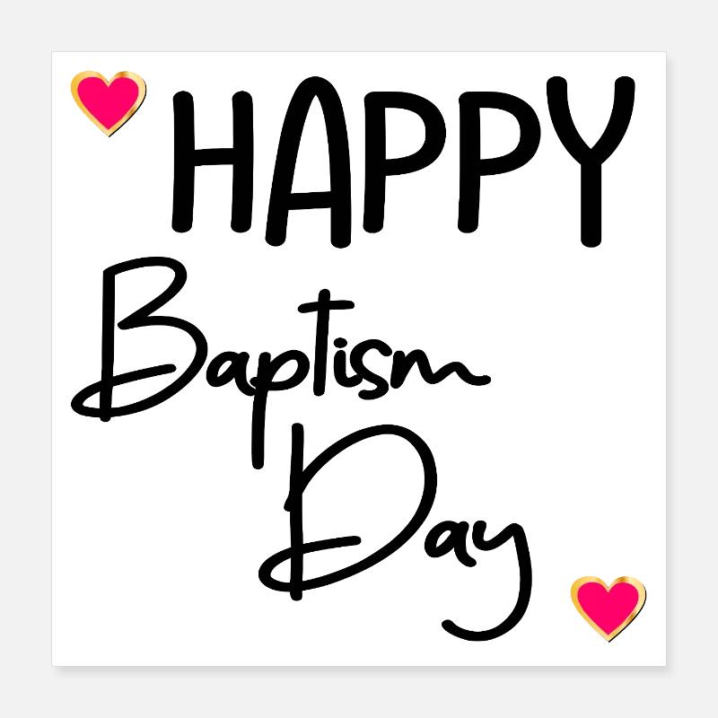 Joyeux jour du baptême Poster 40 x 40 cm