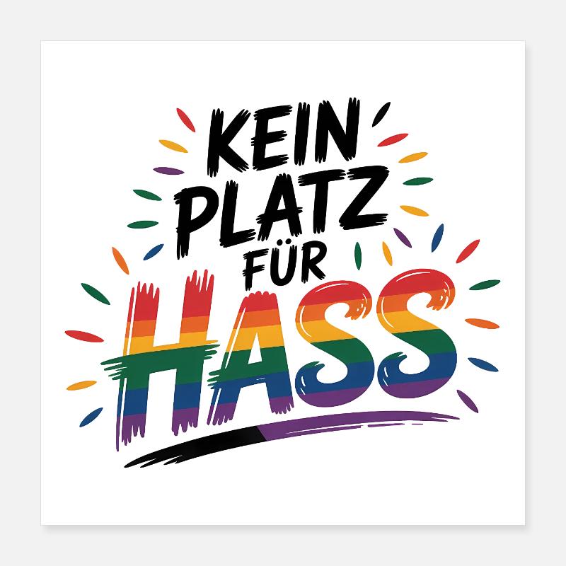 Pas de place pour la haine - Logo Cool Pride Poster 40 x 40 cm