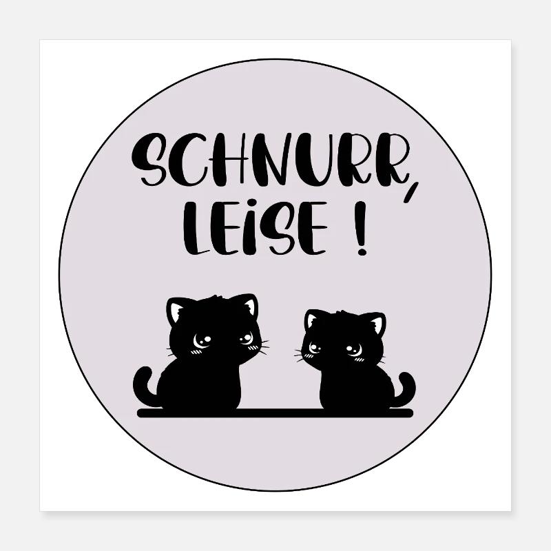 Les chats ronronnent doucement Poster 40 x 40 cm