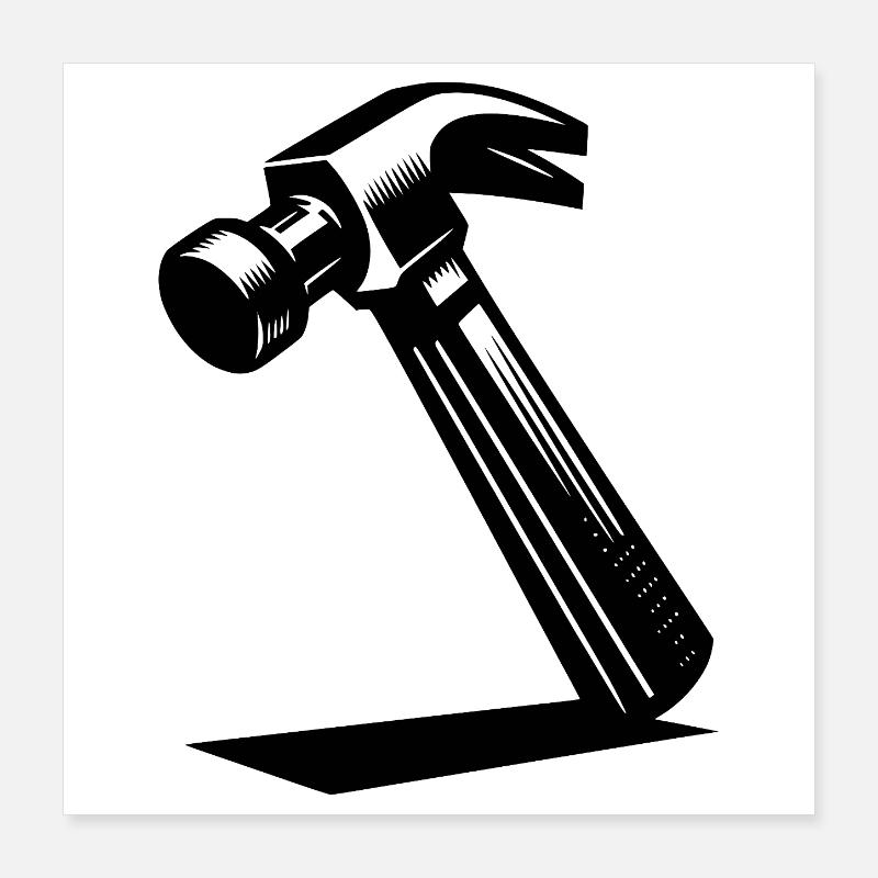 Motif de marteau pour charpentier et constructeur Poster 40 x 40 cm