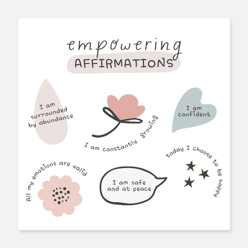 Empowering Affirmations Poster 40x40 cm