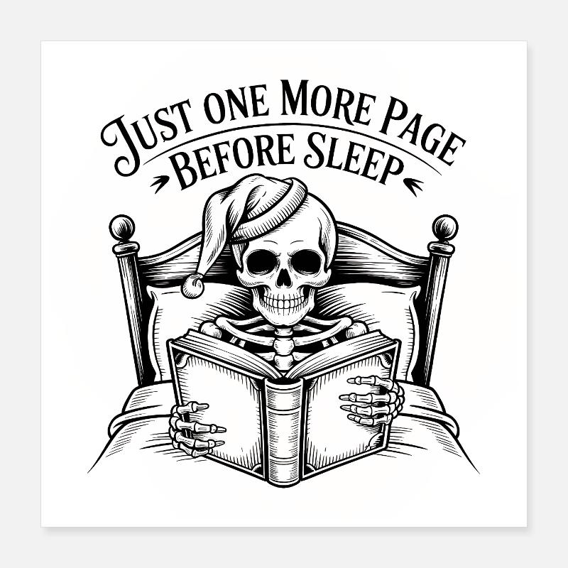 Nur noch eine Seite – lustiges T-Shirt Poster 40x40 cm