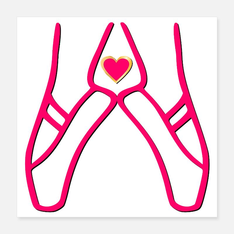 Danse ballette Pointe Shoes Poster 40 x 40 cm
