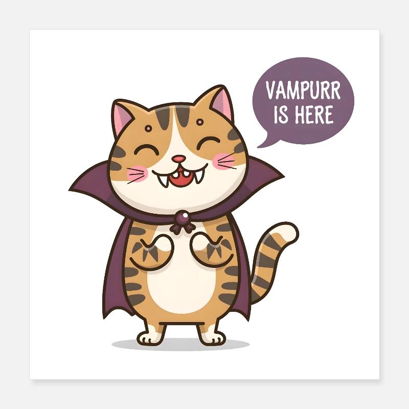Kitten Vampire Smile Poster 16" x 16" (40x40 cm)