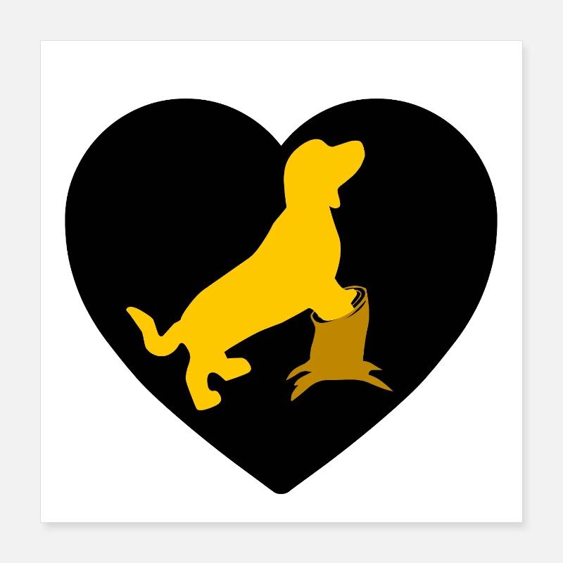 Teckel Poster 40 x 40 cm