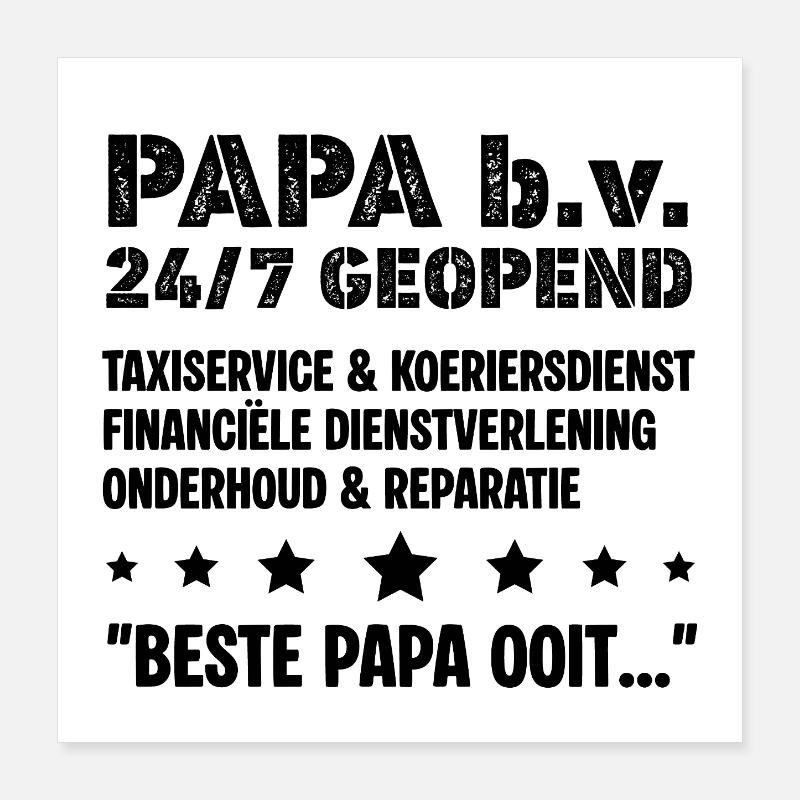 Dad bv Open 24/7 lustiges Vatertagsgeschenk Poster 40x40 cm