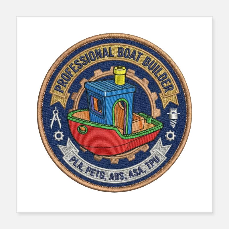 Professioneller Bootsbauer Benchy Patch Poster 40x40 cm