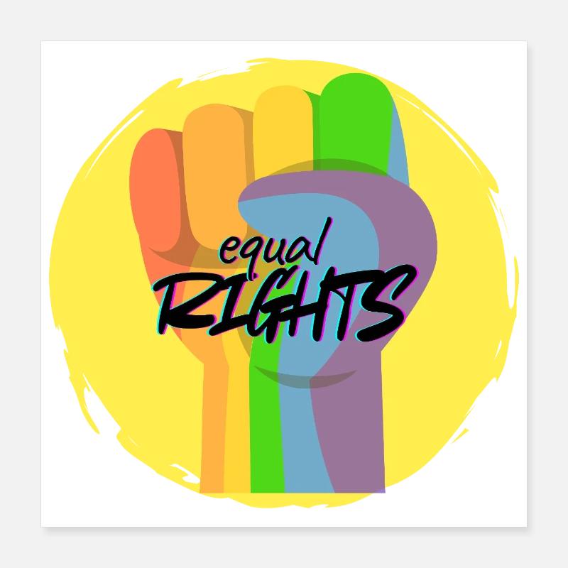 Regenbogenfaust Pride Gleichberechtigung Poster 40x40 cm