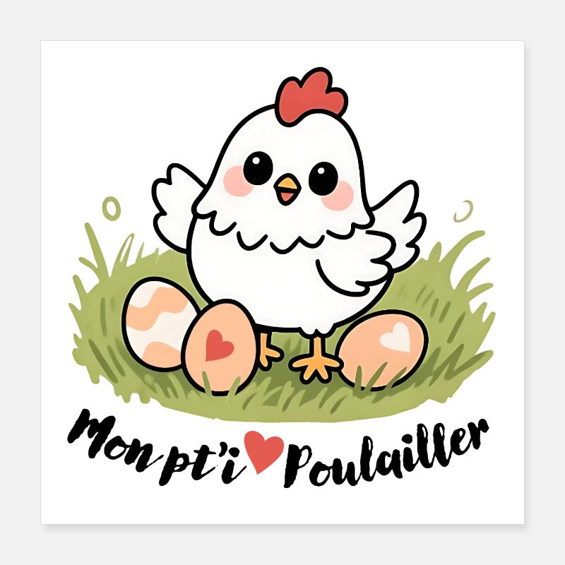Mon petit poulailler Poster 40 x 40 cm