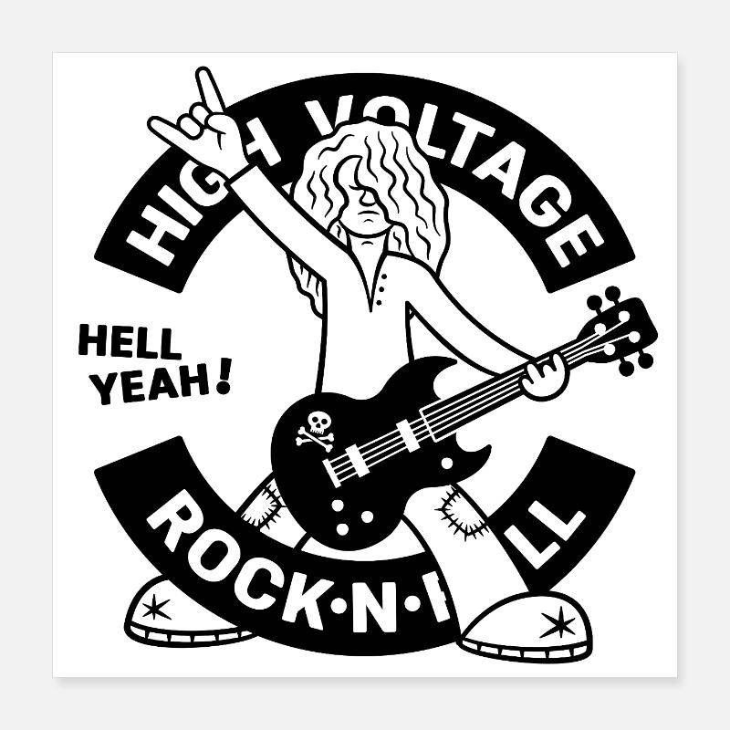 High Voltage Rock'N'Roll Guitarist Poster 16" x 16" (40x40 cm)