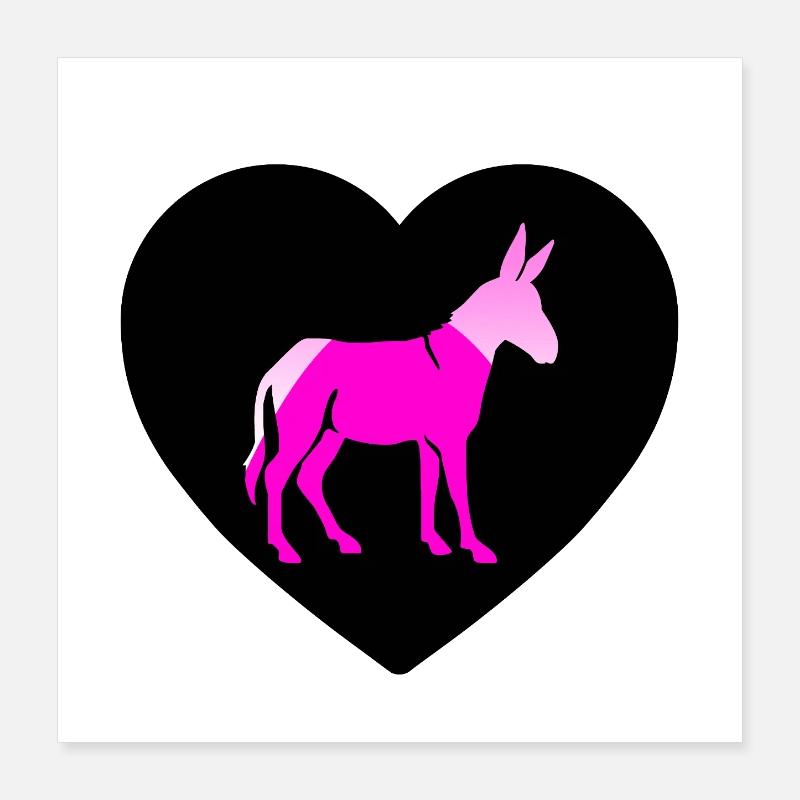 âne Poster 40 x 40 cm