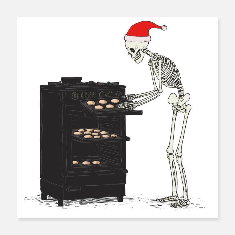 Skelett backt Cookies Poster 40x40 cm