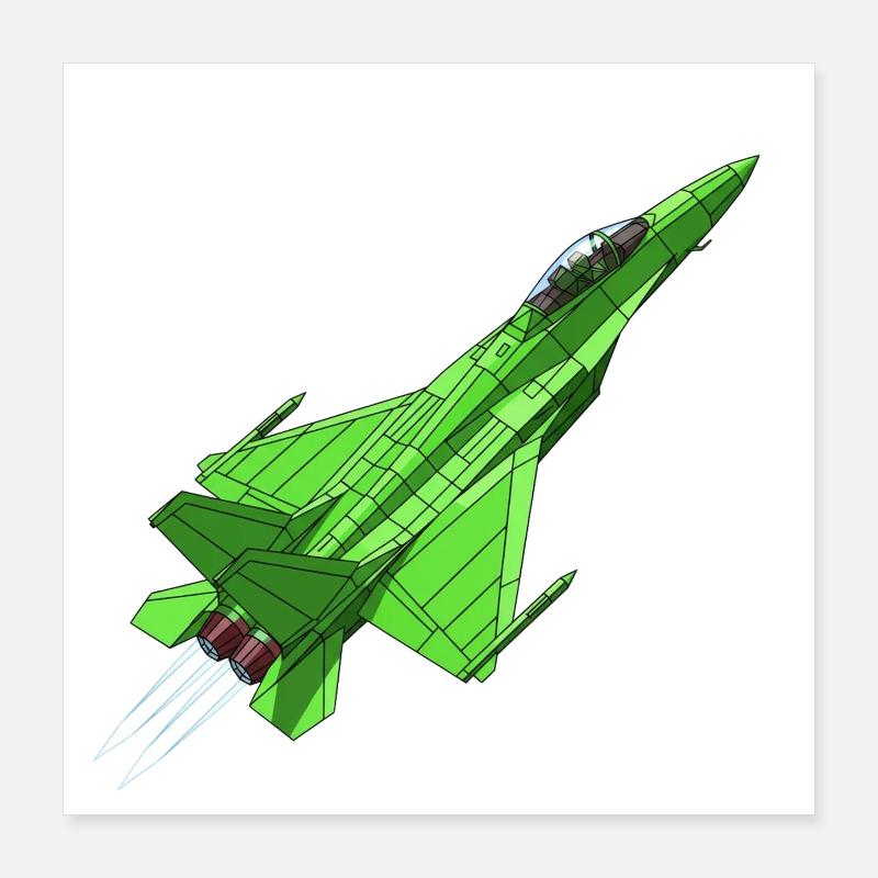 Green Geometry Jet Poster 16" x 16" (40x40 cm)