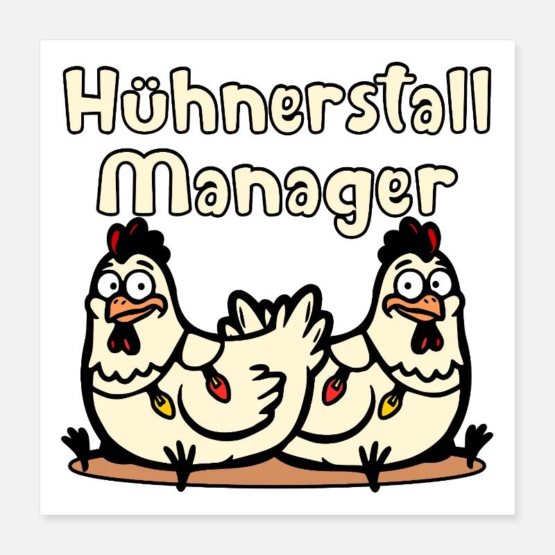 Weihnachten Hühnerstall Manager Poster 40x40 cm