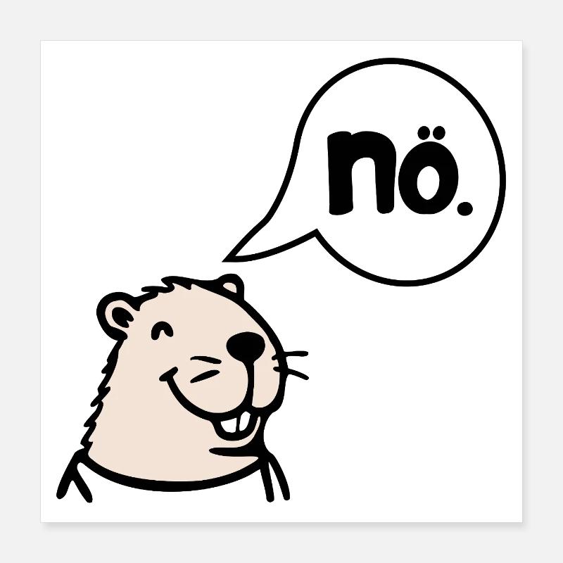 Annulation de Capybara Non Non Poster 40 x 40 cm