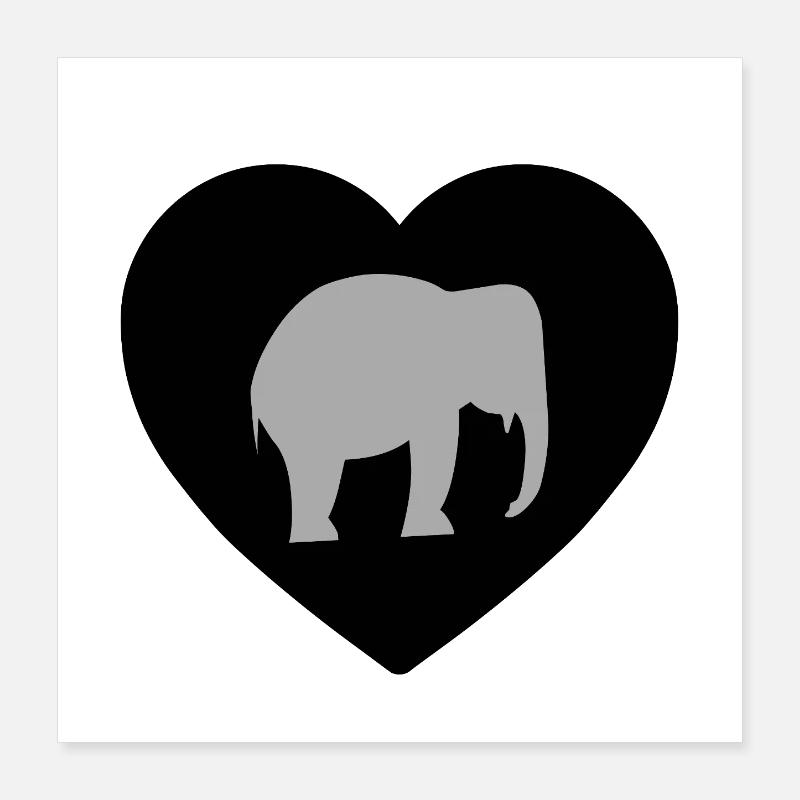 Éléphant Poster 40 x 40 cm