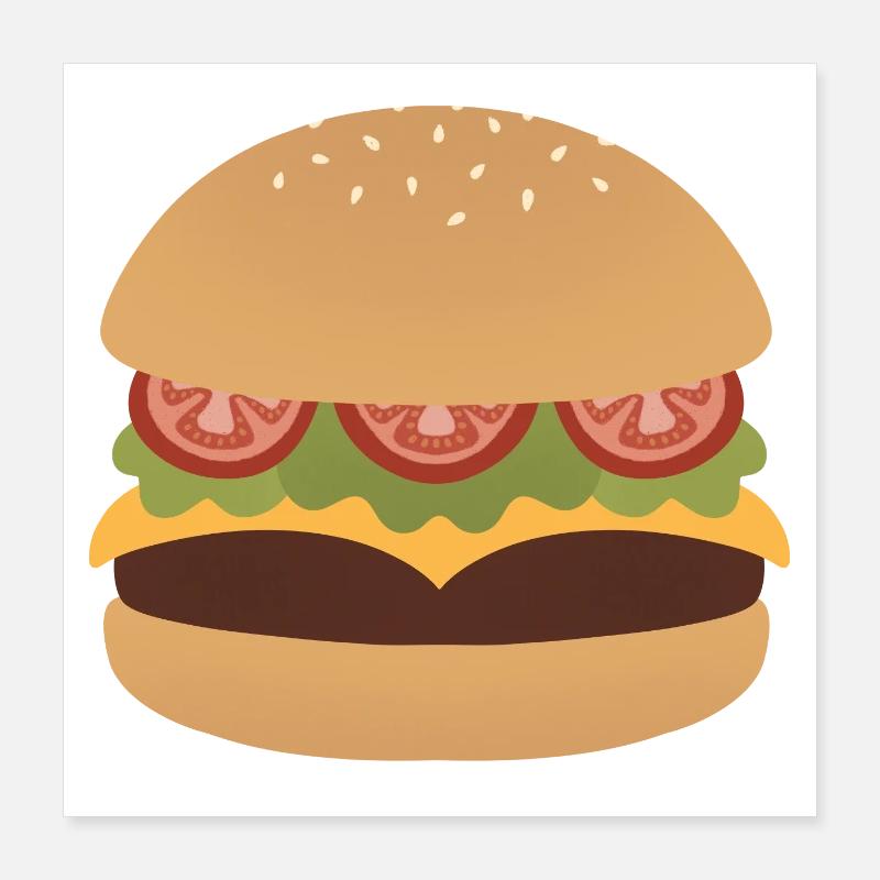 Klassische Burger Flat Kunst Poster 40x40 cm