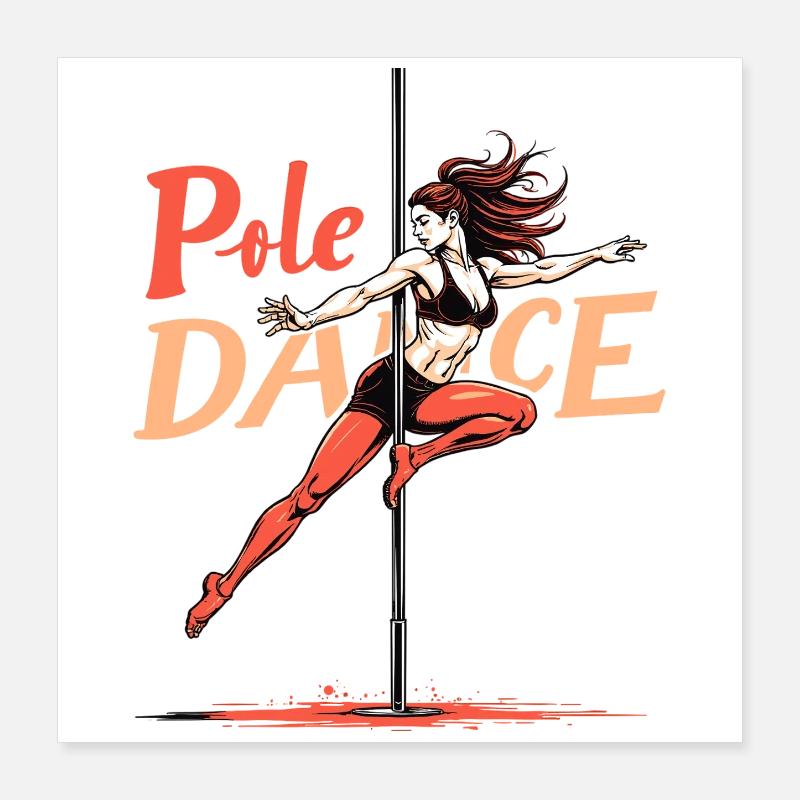 Pole Dance Poledancerin akrobatisch Geschenk Poster 40x40 cm