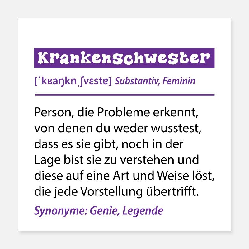 Nurse Profession Definition Saying Gift Poster 16" x 16" (40x40 cm)
