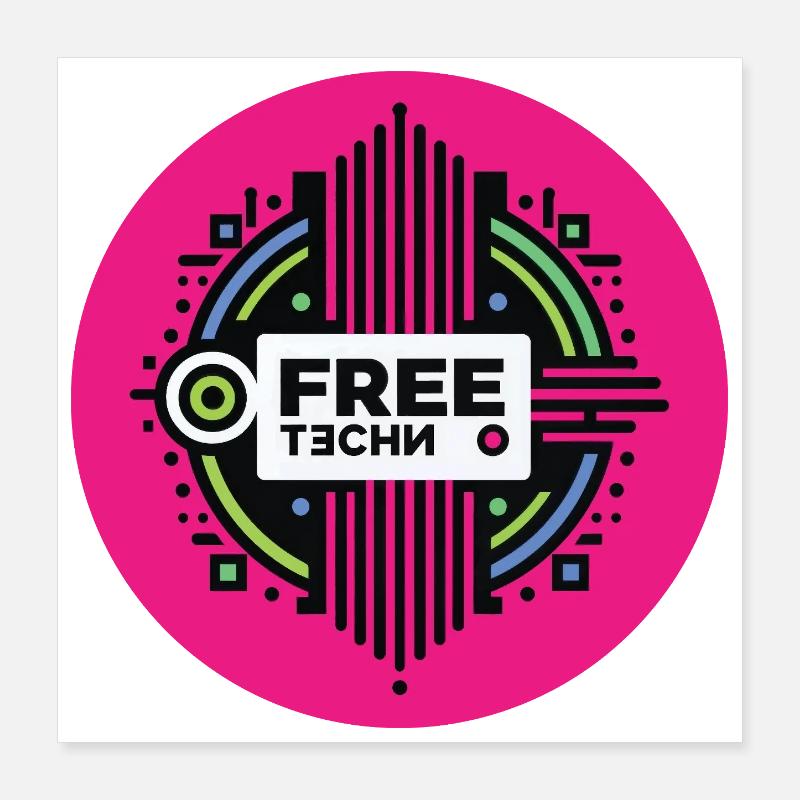 FREE TECHNO #2 - let's talk Poster 40 x 40 cm