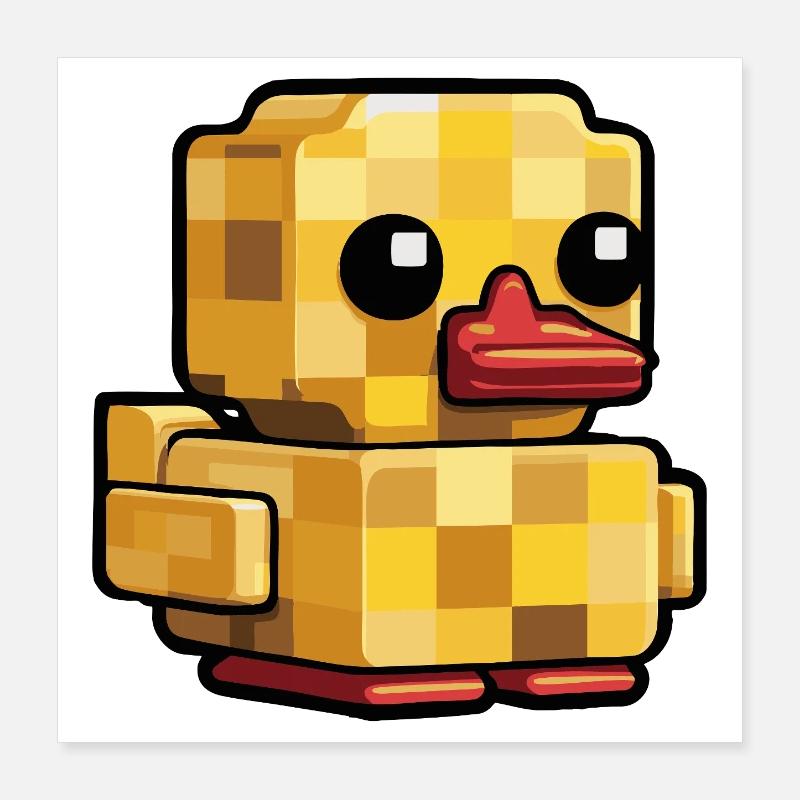 Pixel Duck Rétro Look Poster 40 x 40 cm