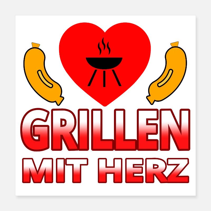 Grillen Poster 40x40 cm