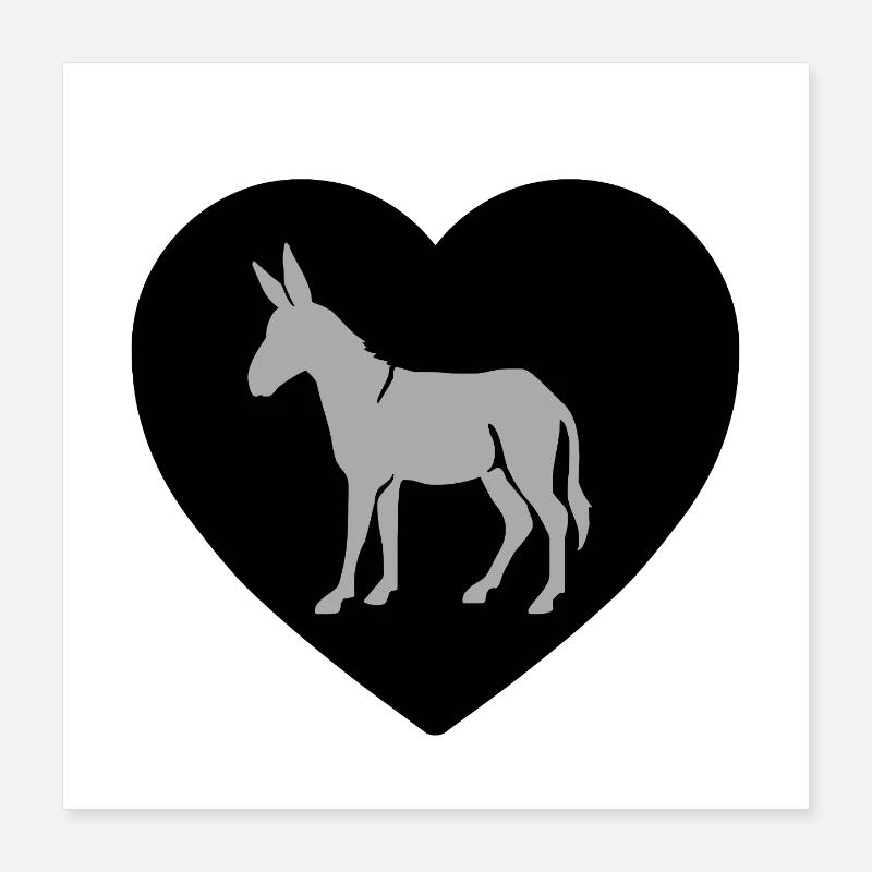 âne Poster 40 x 40 cm