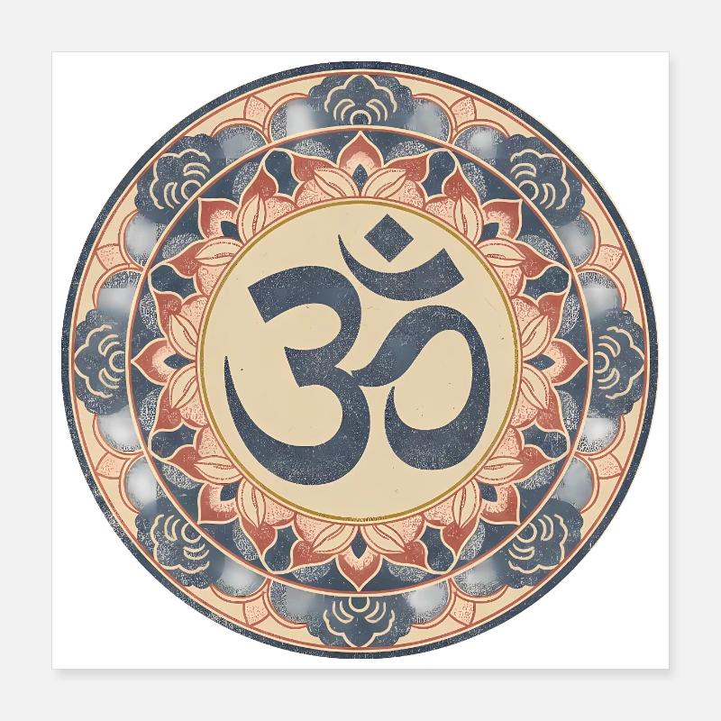 Om Mandala Zen Pattern Poster 40 x 40 cm