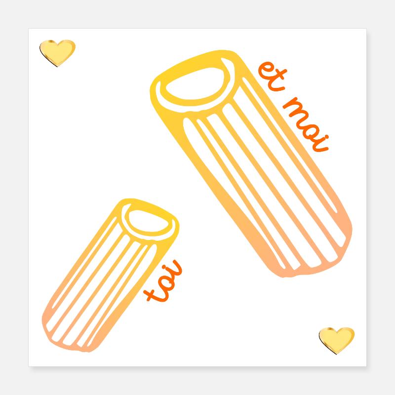 Pâtes Relation Amour Poster 40 x 40 cm