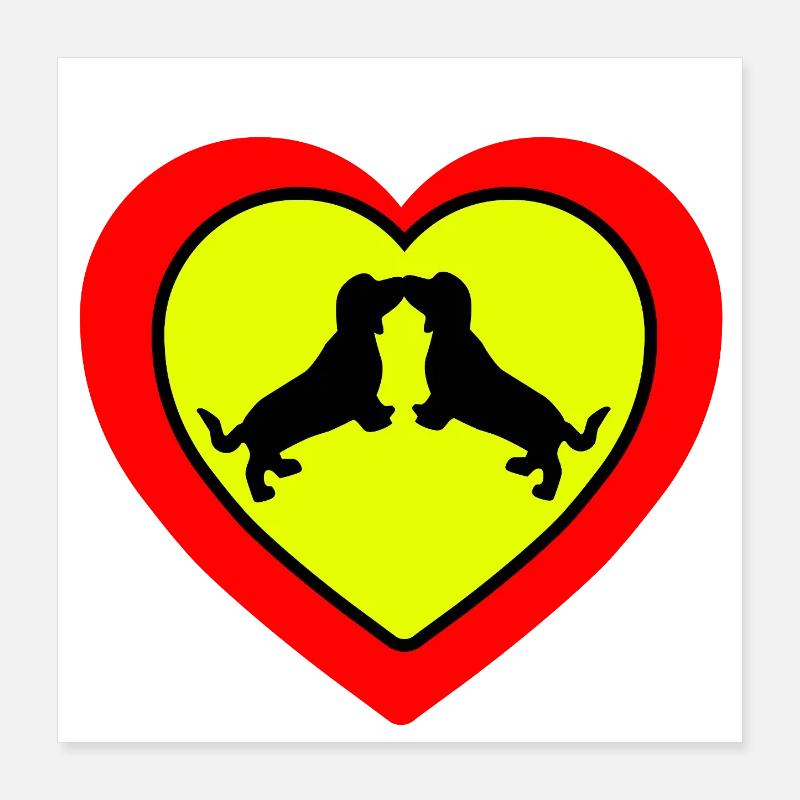 Teckel Poster 40 x 40 cm