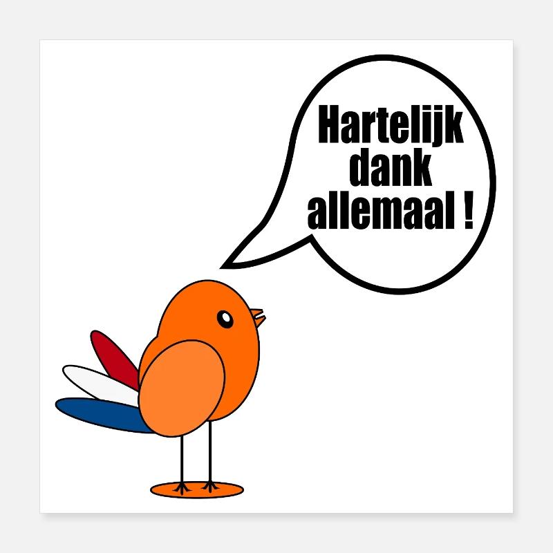 Niederländisch Vielen Dank Euch Poster 40x40 cm