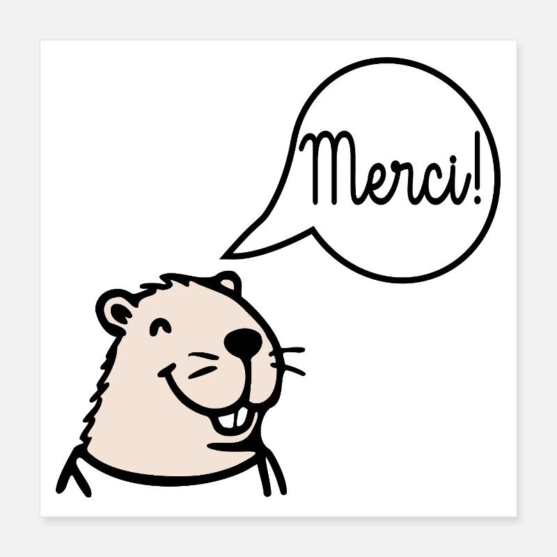 Danke, Capybara. Poster 40x40 cm